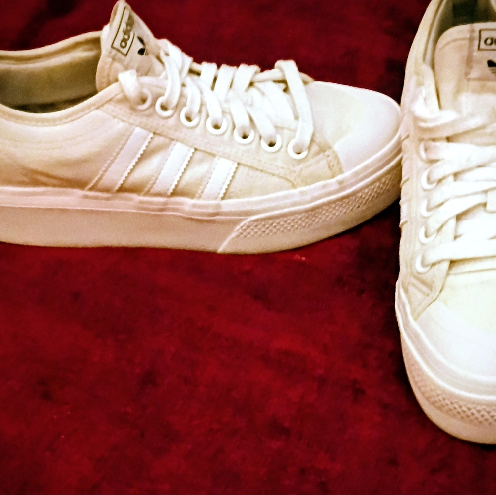 Adidas Cream Canvas Sneakers - Picture 4 of 8